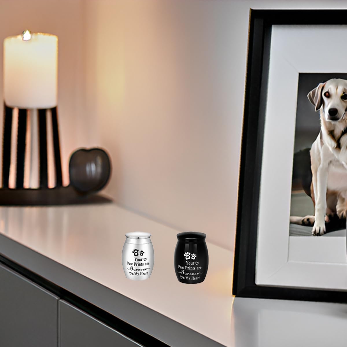 Pet Memorial Urn for Small Pets – Angel Paw Keepsake for Ashes – Mini Aluminum Cremation Jar for Dogs, Cats, Rabbits