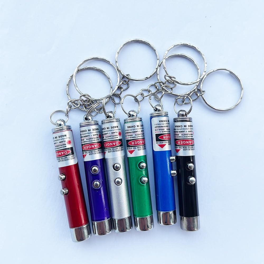 6pcs Laser Pointer Cat Toys Red Laser Light LED Pointer White Flashlight Torch Interactive Training Pen for Cat Dogs