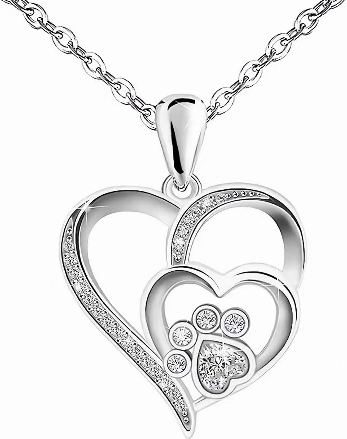 Cynlsum Dog Memorial Gifts for Loss of Dog Sympathy Gift: Pet Memorial Remembrance Necklace for Puppy Cat- Cute Paw Necklace Passing Away Bereavement Gifts Elegant