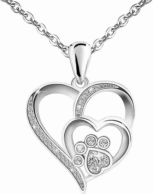 Cynlsum Dog Memorial Gifts for Loss of Dog Sympathy Gift: Pet Memorial Remembrance Necklace for Puppy Cat- Cute Paw Necklace Passing Away Bereavement Gifts Elegant