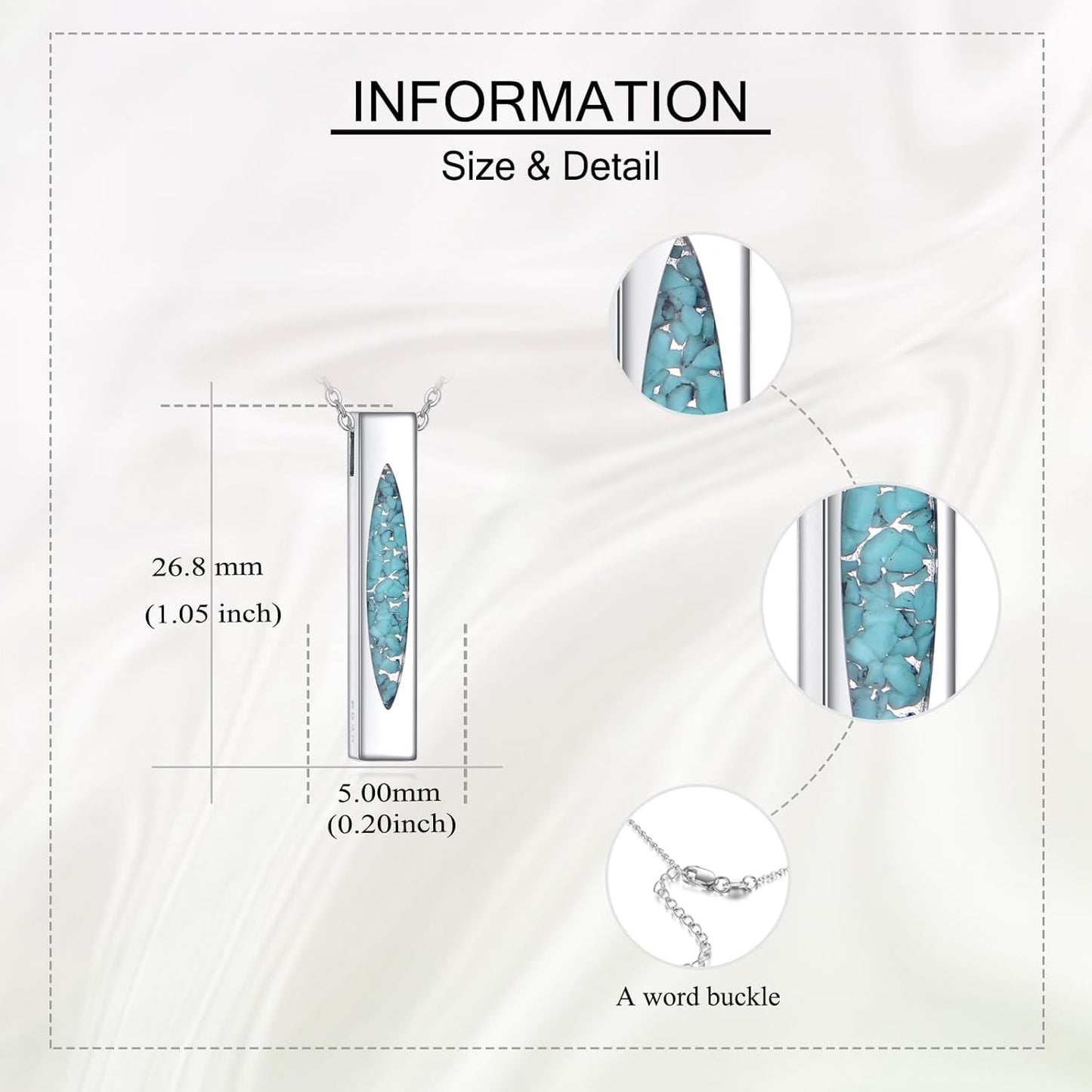 Urn Necklaces for Ashes Sterling Silver 3D Vertical Bar Memorial Pendant for Loved Ones Keepsake Cremation Jewelry Gifts for Women Men