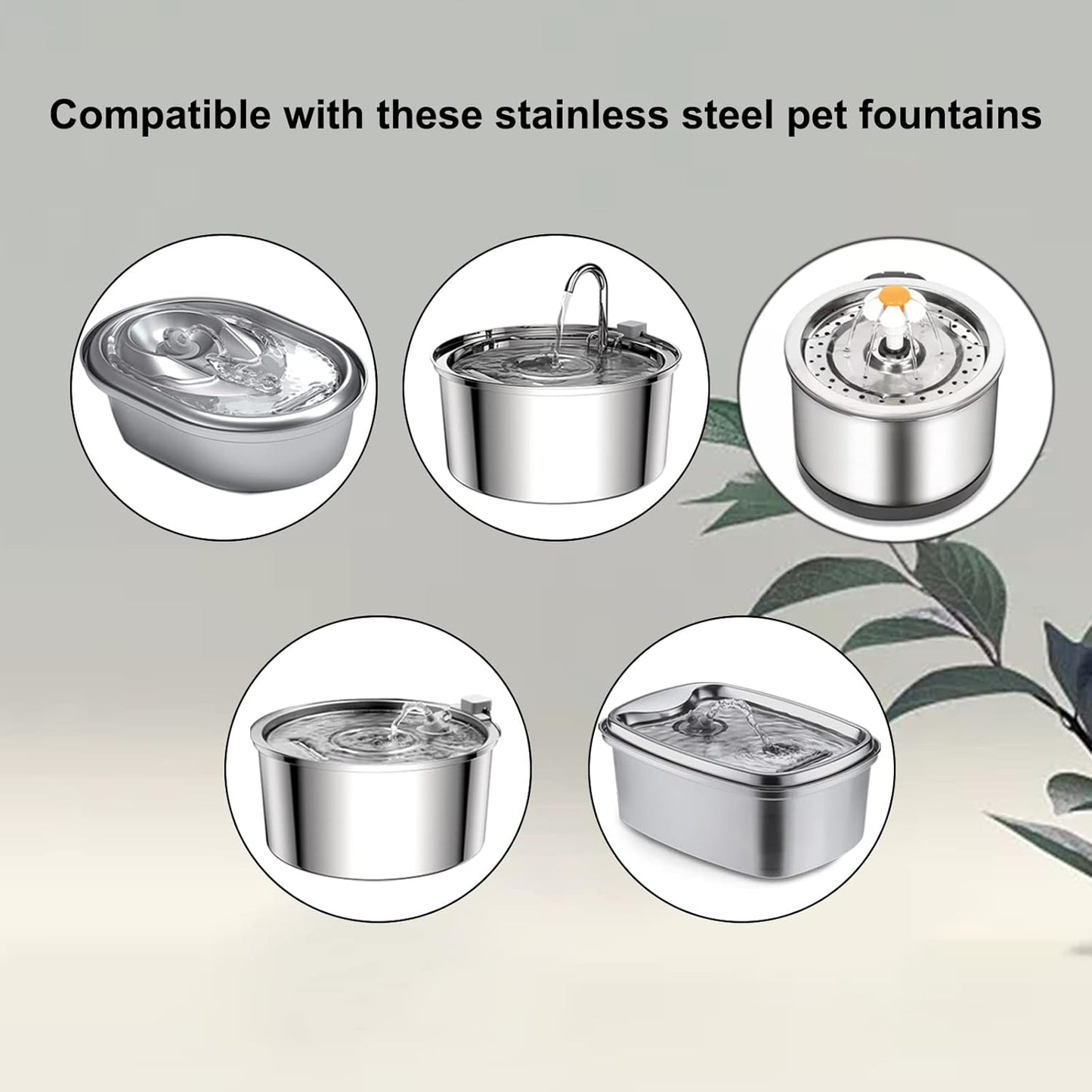 Cat Water Fountain Pump for 3.2L/108oz Stainless Steel Cat Water Fountain and 67oz/2L Stainless Steel Cat Fountain, Petilog Pet Fountain Pump, Ultra Quiet Cat Fountain Pump