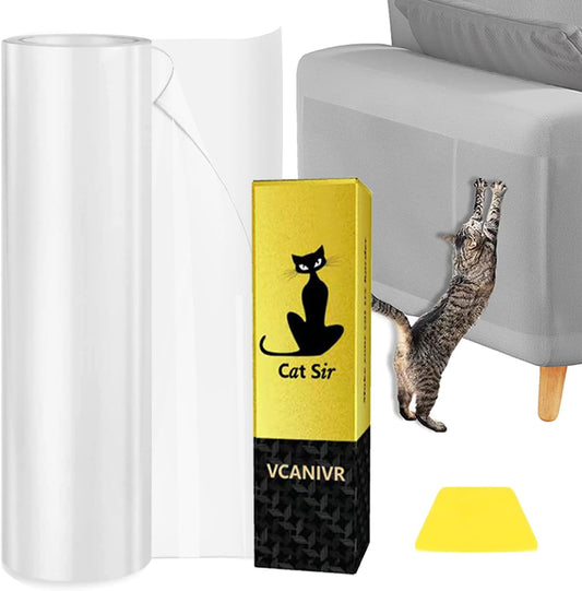 Cat Couch Protector 15.7" x 118" Thickened Anti Cat Scratch Furniture Protector 100% Transparent Free Cutting Couch Protector for Door Wall