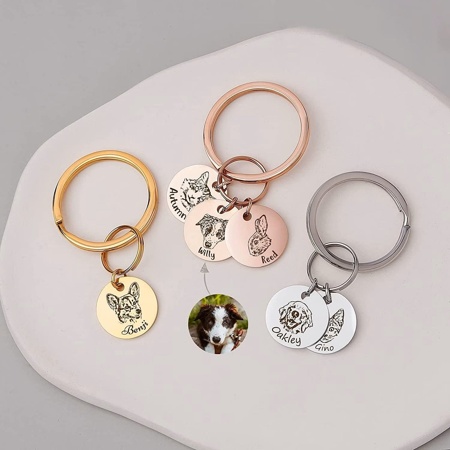 Custom Pet Portrait Dog Keychain for Mom Dog and Cat Keychain Pet Lover Personalized Gift Dog Mom Keychain Dog Pet Gifts Custom Keychains