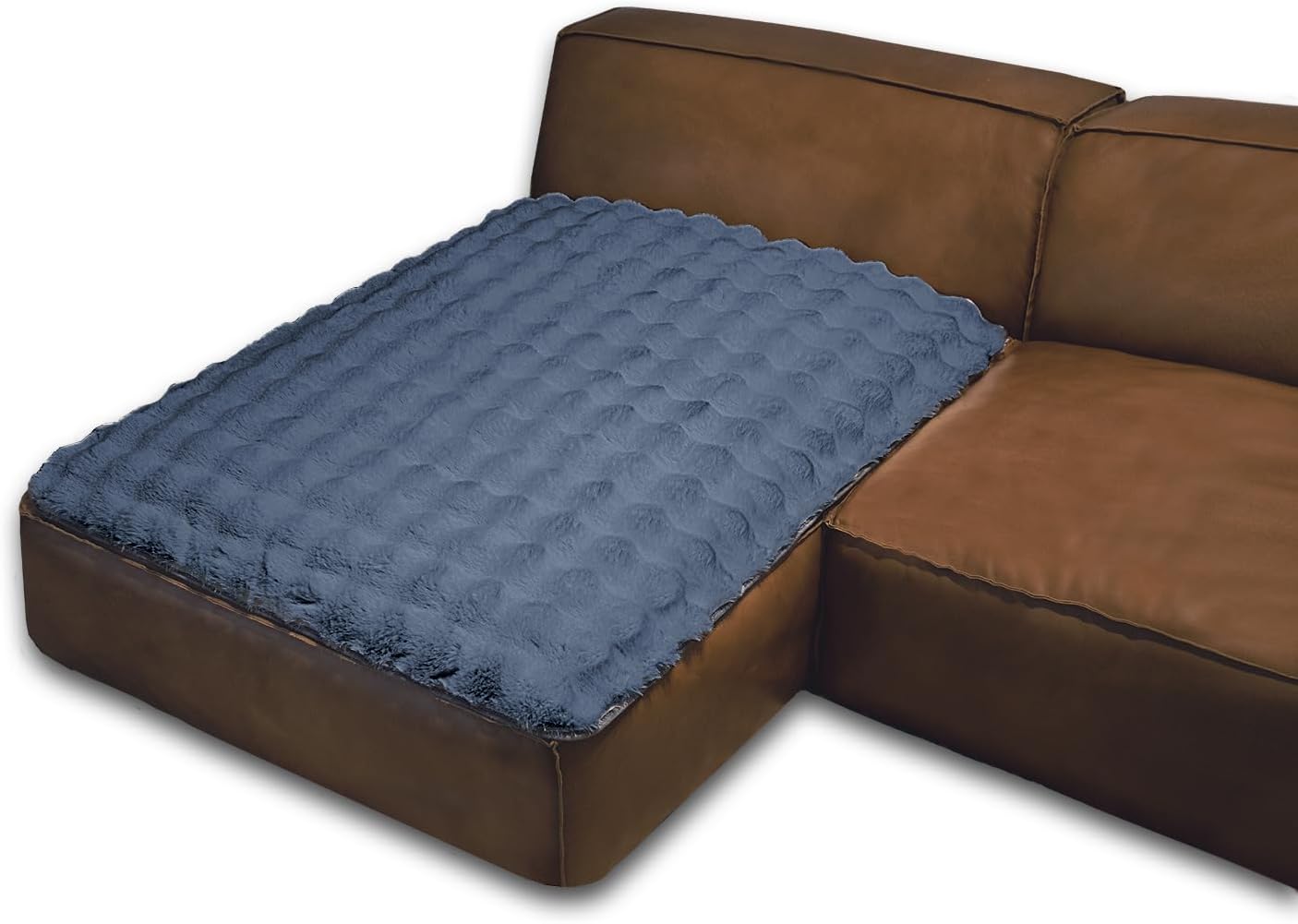 Dogs/Cats Bed Mats, Dog Pad Washable Removable Couch Cover with Anti-Slip Back, Plush Long Fur Mat, Perfect for Small, Medium and Large Dogs.(Noble Gray-Bubble, 40"x50")