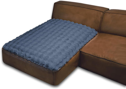 Dogs/Cats Bed Mats, Dog Pad Washable Removable Couch Cover with Anti-Slip Back, Plush Long Fur Mat, Perfect for Small, Medium and Large Dogs.(Noble Gray-Bubble, 40"x50")