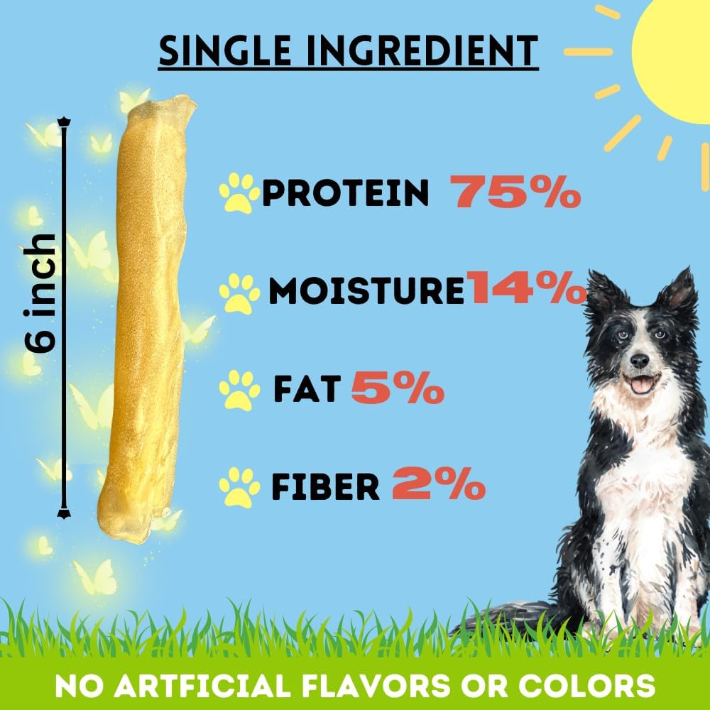 BULLYSTICKS & MORE 6 Inch Beef Collagen Rolls for Dogs (Regular Size - 12 Count) -Bones for Dogs - Dog Parents Choice - No Hide Beef Cheek Rolls