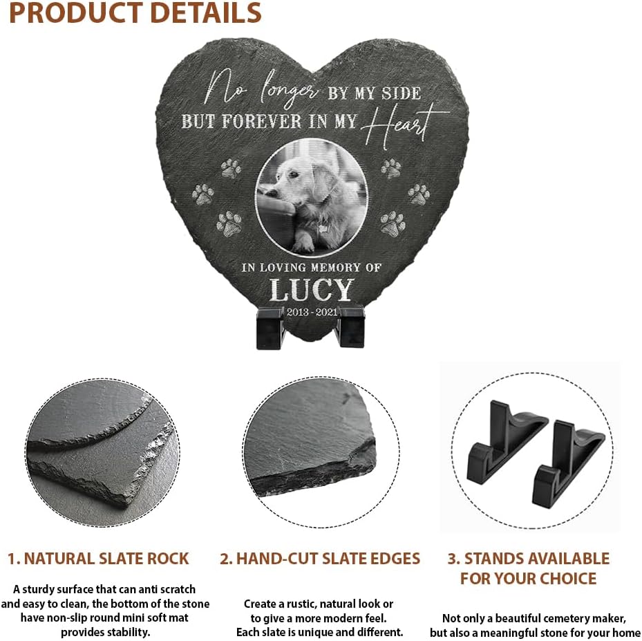 in Loving Memory of Dog Gifts - Heart Shaped Dog Memorial Stone - Personalized Pet Rock for Memorial Garden Decor - Dog Memorial Gifts for Loss of Dog Sympathy Gift