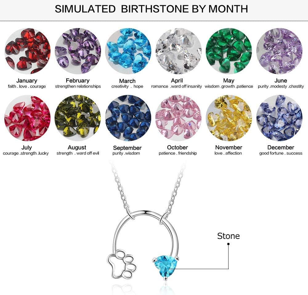 Customized Paw Print Necklace Personalized Pet Name Necklace Custom Engraved Dog Cat Paw Pendant Necklace Pet Memorial Gift for Pet Lovers