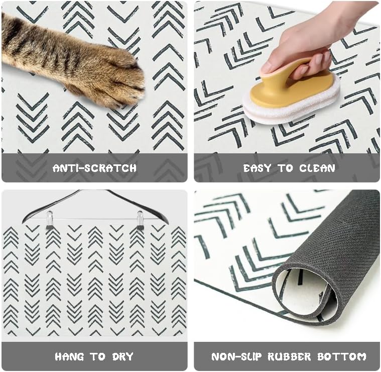 Dog Food Mats for Floors Waterproof, Dog Cat Water Bowl Mats Pet Feeding Absorbent Mat Dog Cat Pet Placemats for Food and Water 16 * 24 inch