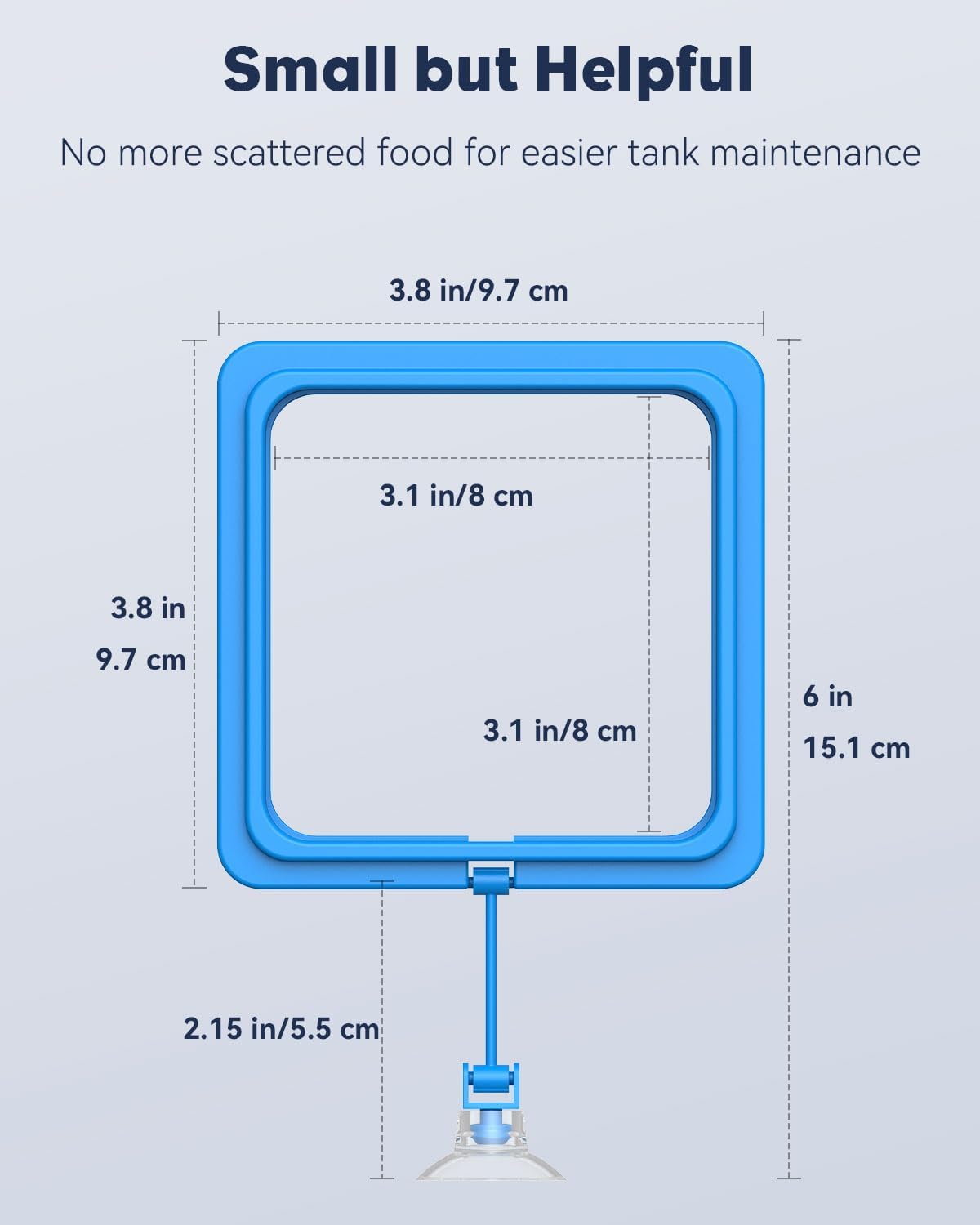 Pawfly Fish Feeding Ring for Fish Tank Aquarium Feeding Ring with Suction Cup Square Floating Food Feeder Small Feeder Circle for Betta Goldfish Guppy & Turtle