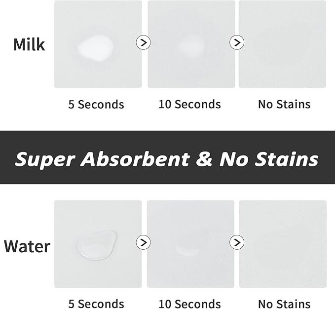 Pet Feeding Mat - Absorbent Dog Mat for Food and Water, No Stains Cat Bowl Mat, Easy to Clean Pet Placemats, Quick Dry Dog Water Dispenser Mat for Messy Drinkers | Light Grey 12"x 19"