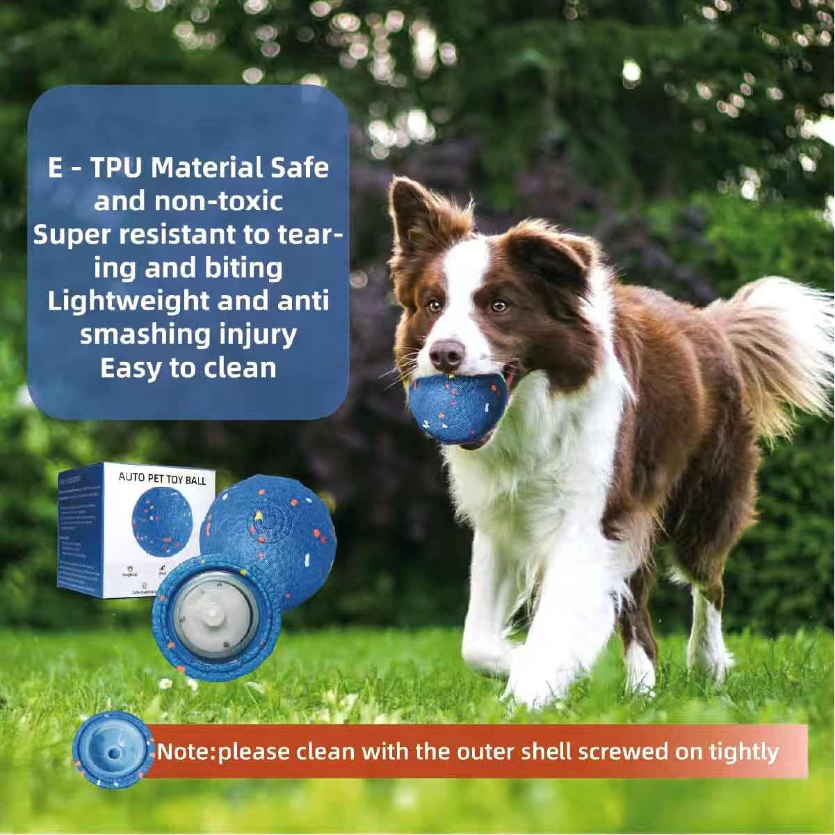Dog Toy，2025，Super interactive Dog Ball，Automatic Play，Hands-Free Fun，Superior Material—E-TPU Material Safe and Non-tpxic，Lightweight and Silent， AUTO PET Toy Ball for Medium and Large Dogs