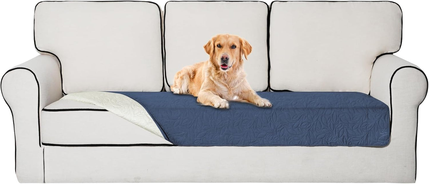Easy-Going Waterproof Dog Bed Cover Reversible Leak Proof Pet Blanket Replacement Mat for Furniture Washable Couch Cover Sofa Cover for Dogs Cat(30x70 Inch, Navy/Ivory)