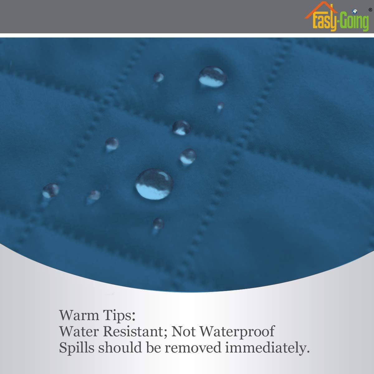 Easy-Going Reversible Loveseat Couch Cover for 2 Cushion Couch Sofa Cover for Dogs Water Resistant Furniture Protector with Foam Sticks Elastic Straps for Pet (Loveseat, PeacockBlue/Beige)