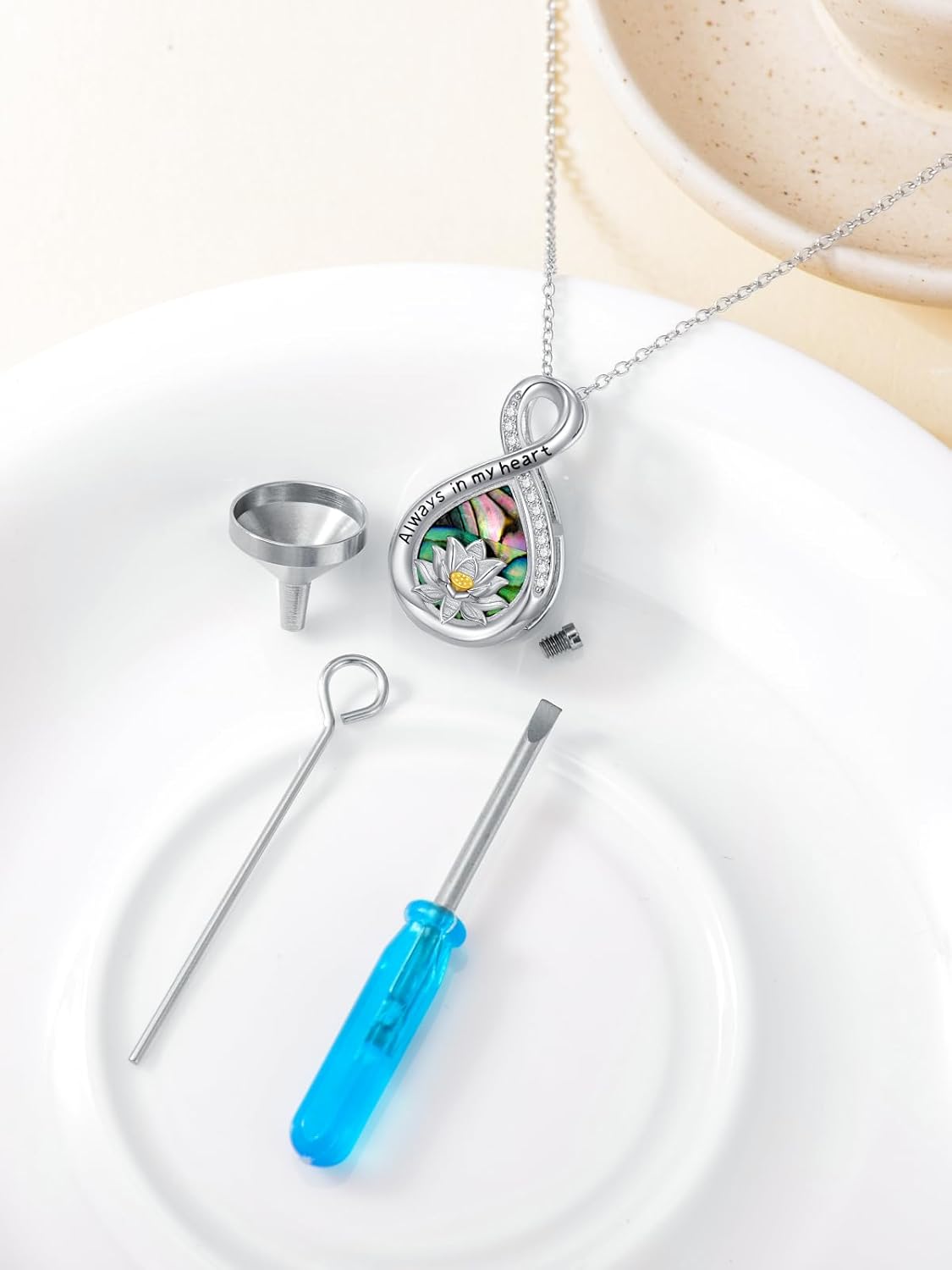 WINNICACA Urn Necklace for Ashes Sterling Silver Abalone Shell Cremation Jewelry for Ashes Jewelry Gifts for Nature Lovers Keepsake Memorial Jewelry for Women