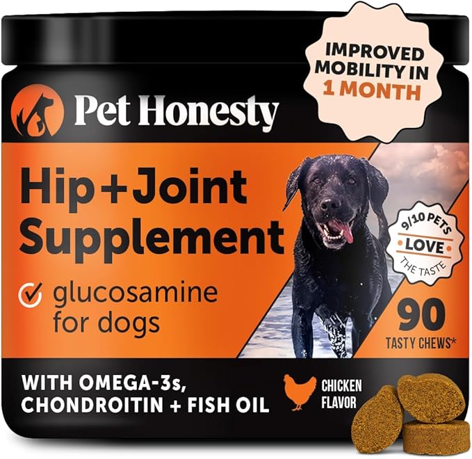 Hip & Joint Health - Glucosamine for Dogs Soft Chews, Joint Supplement for Dogs with Glucosamine Chondroitin, MSM, Turmeric, Joint Support + Mobility, May Reduce Occasional Discomfort (Chicken 90ct)