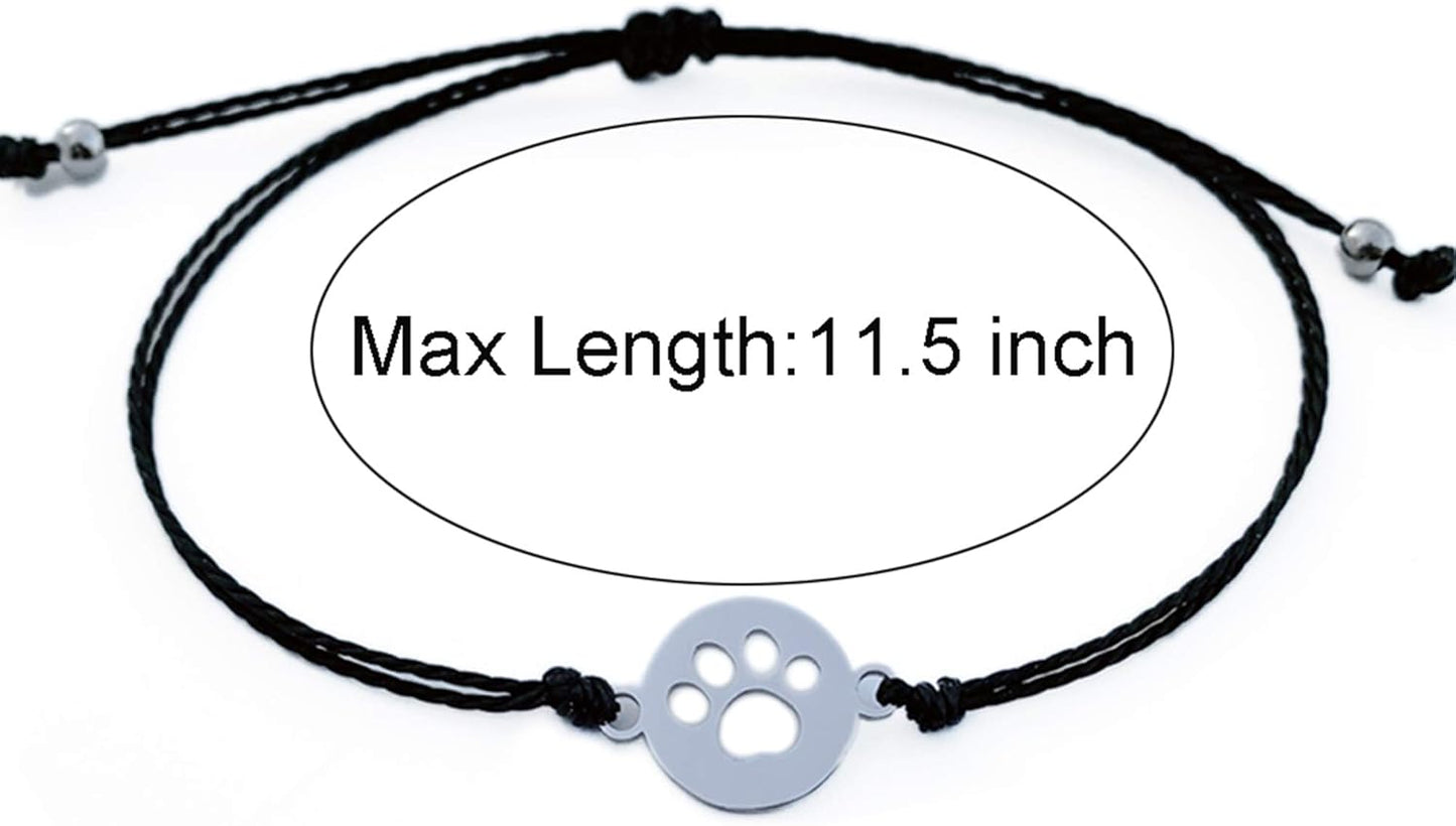 2pcs Commemorative Bracelets,Sympathetic Paw Print Friendship,Commemorative Gift for Cat and Dog Lovers
