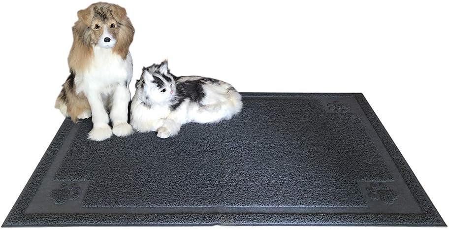 Darkyazi Pet Feeding Mat Large for Dogs and Cats,24"×36" Flexible and Easy to Clean Feeding Mat,Best for Non Slip Waterproof Feeding Mat (Gray Sand)