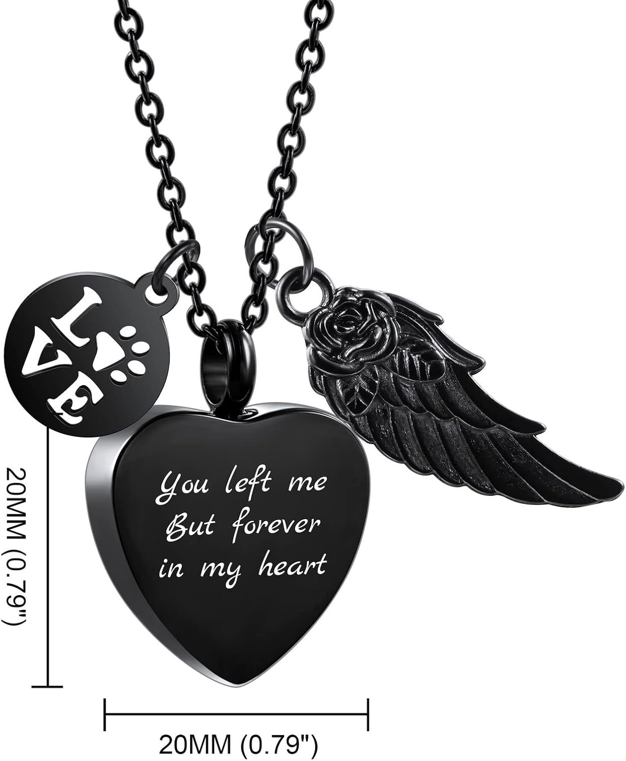 Personalized Urn Necklace for Pet Ashes Custom Photo/Name/Date Paw Print Pendant for Women Men Cremation Jewelry Memorial Keepsake for Dog/Cat/Pet Urn Necklace with Funnel Fill Kit