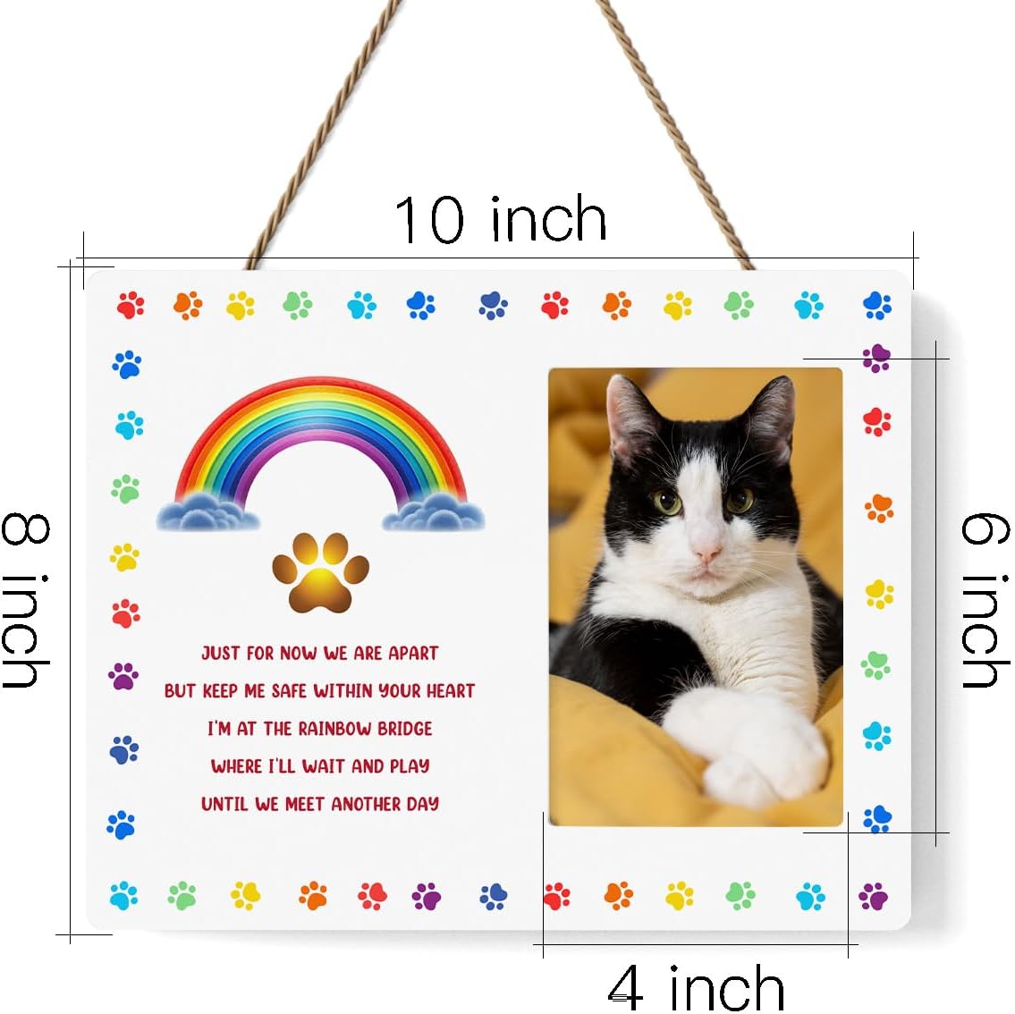 IAXIC Pet Cat Memorial Gifts for Loss of Cat Sympathy Gift Memorial Picture Frame, Pet Memory Picture Frame, Cat Frames For Pictures Memorial, Pet Cat Memorial Photo Frame