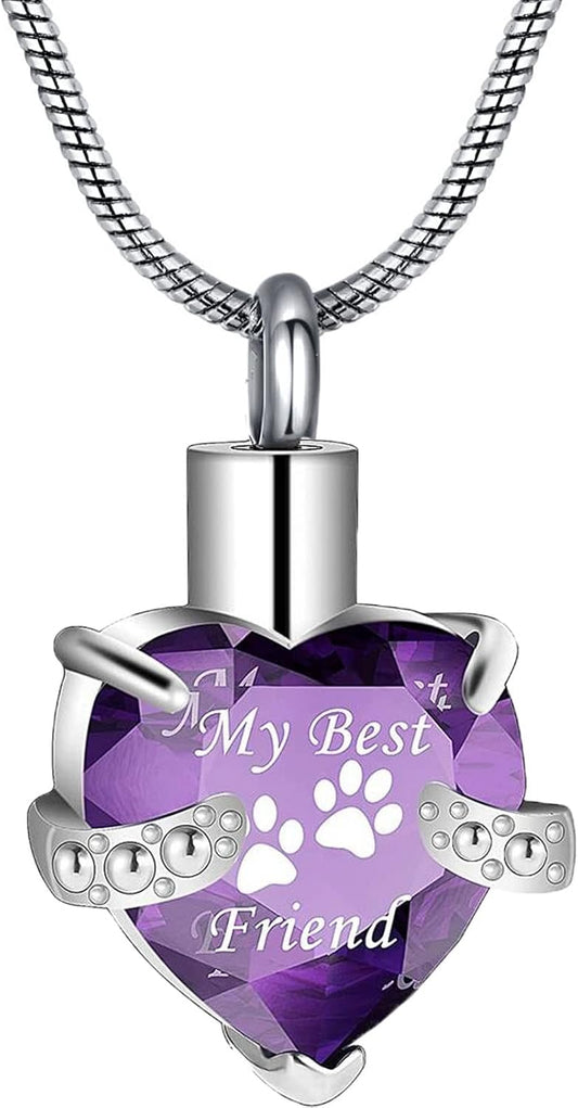 Cremation Jewelry for Ashes for Dog Cat Waterproof Pet Memorial Urn Pendant Necklace for Ashes
