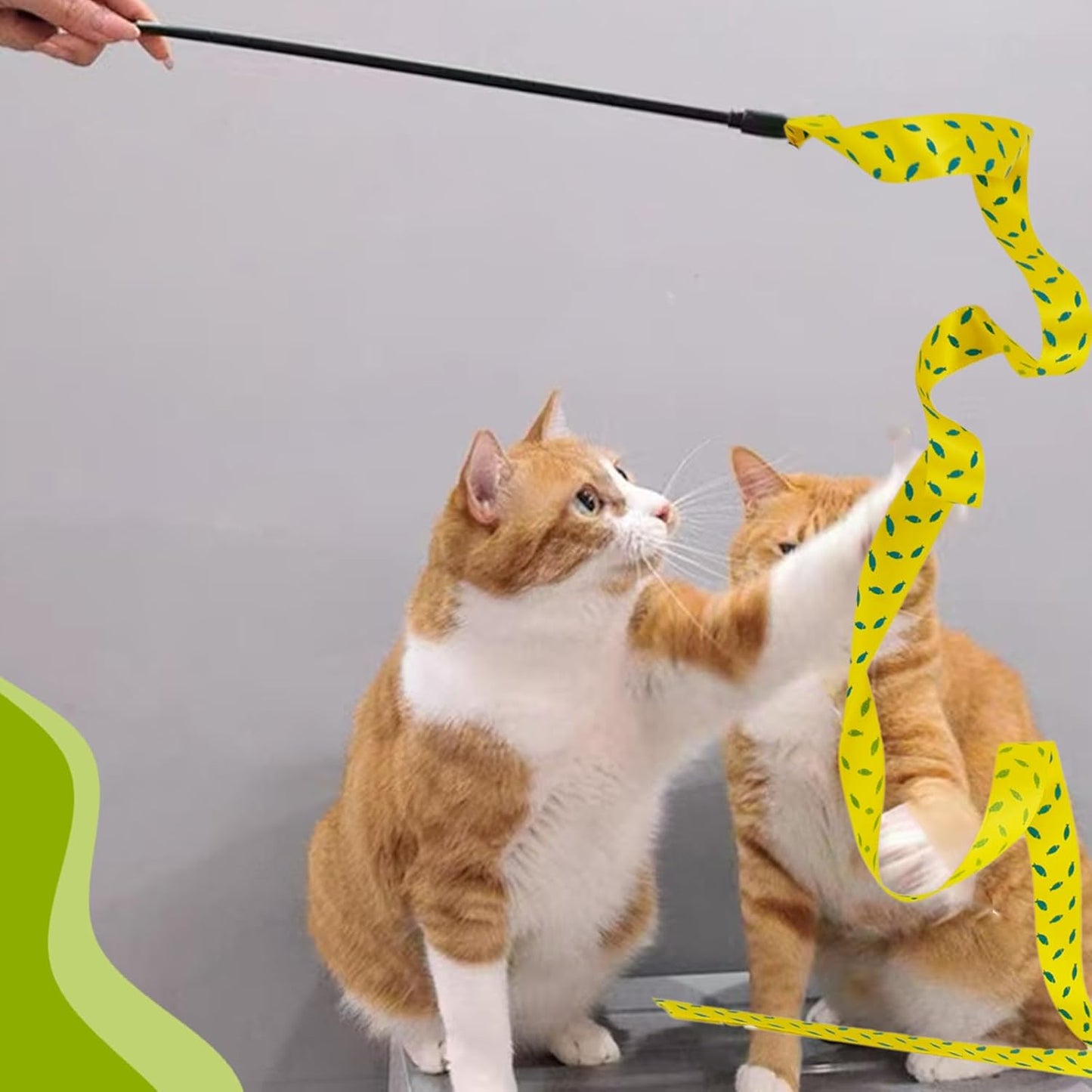 Interactive Cat Toy Wand with Catnip Mouse, Cat Teaser Wand Rainbow String for Bored Indoor Adult Cats and Kittens (3 Pack String)