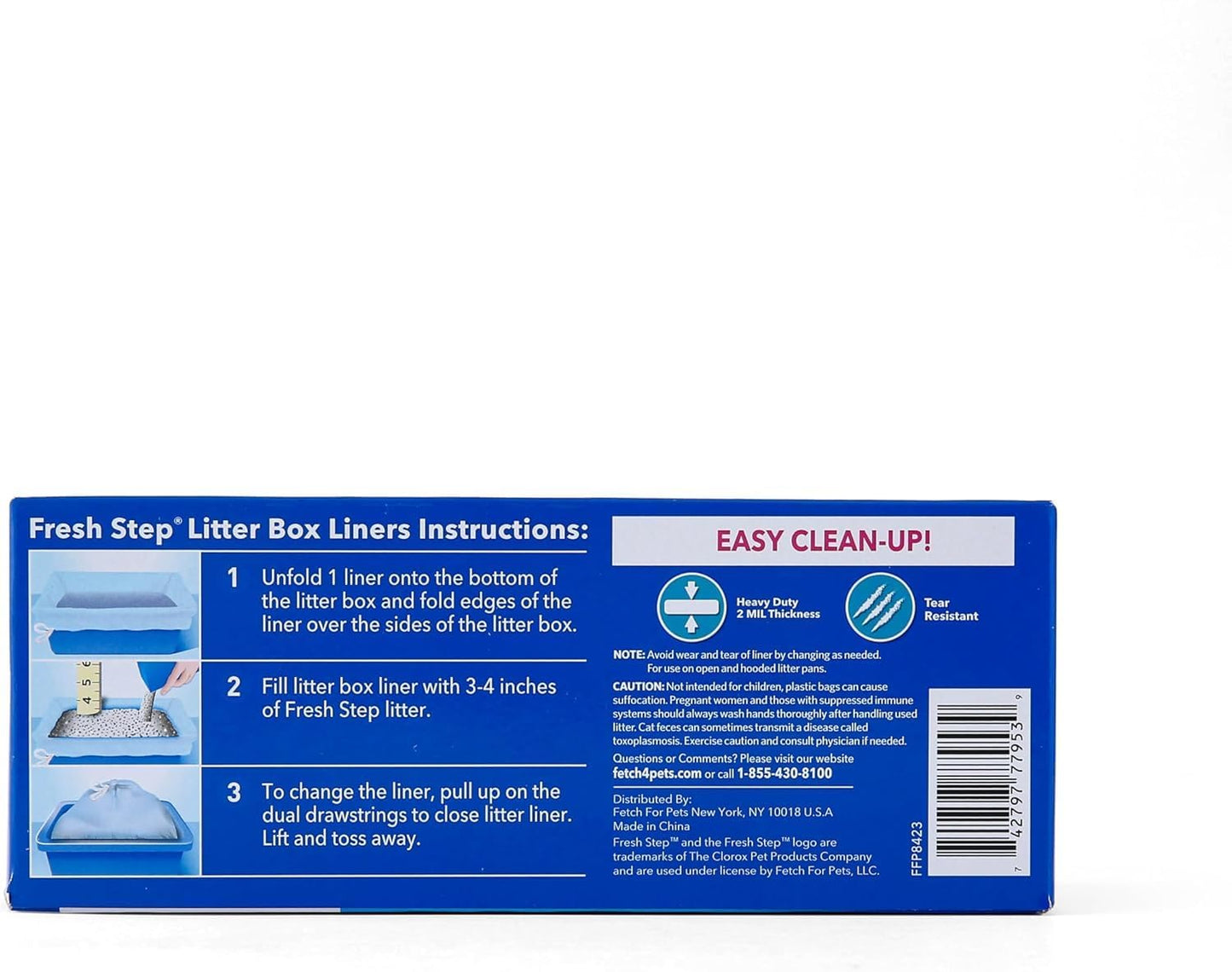 Fresh Step Drawstring Large Litter Box Liners | Heavy Duty Liners for Cat Litter Box | Scented & Unscented Available | Quick & Easy Cleanup, Scented, Large - 36 Pack