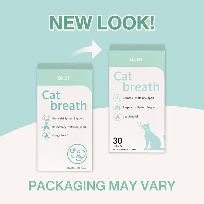 Dr.by Cat Breath Bronchial Supplements Cat Sneezing Treatment Asthma Cold Cough Nose Relief Respiratory&Immune Support with TF-343-30 lickable Formula Individually Packaged, Chicken (1 Pack (8.5OZ))