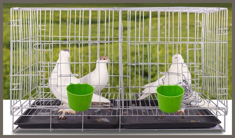 10 Pack Cage Cups Birds Feeders Seed Bowl Chicken Feeding Watering Dish Rabbit Water Food Hanging Wire Cages Box 8oz Coop Cups for Pet Parrot Parakeet Gamefowl Poultry Pigeon (Green)