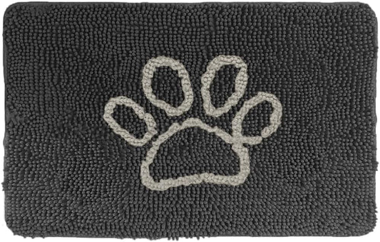 GORILLA GRIP Dog Doormat, Absorbent Doormats for Muddy Dogs Paws, 36x24 Machine Washable Soakstopper Rugs, Cleaner Floors, US Designed Pet Bed Door Mat, Indoor Entrance Pets Rug, Charcoal