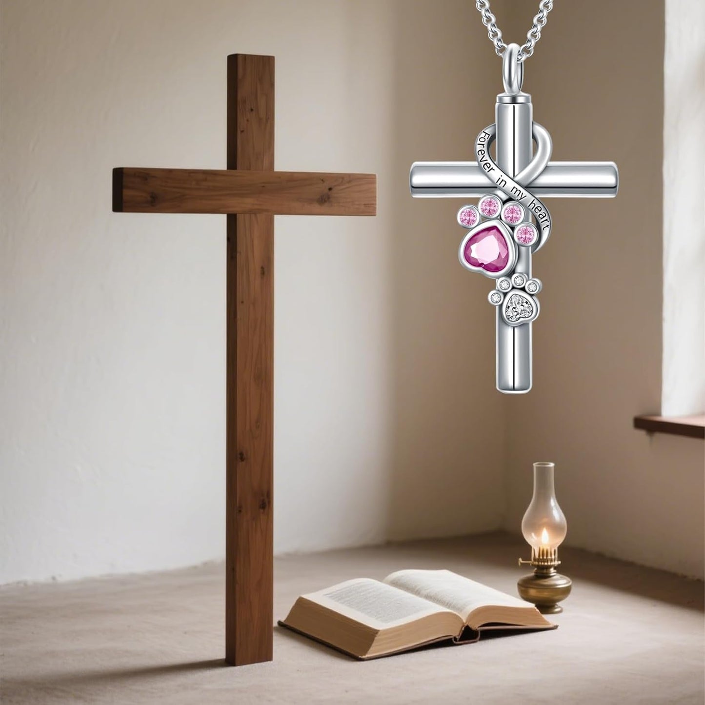 Cross Urn Necklace for Ashes 925 Sterling Silver Cremation Jewelry with Funnel Filler Kit Ashes Necklace for Human Women Girl Pets