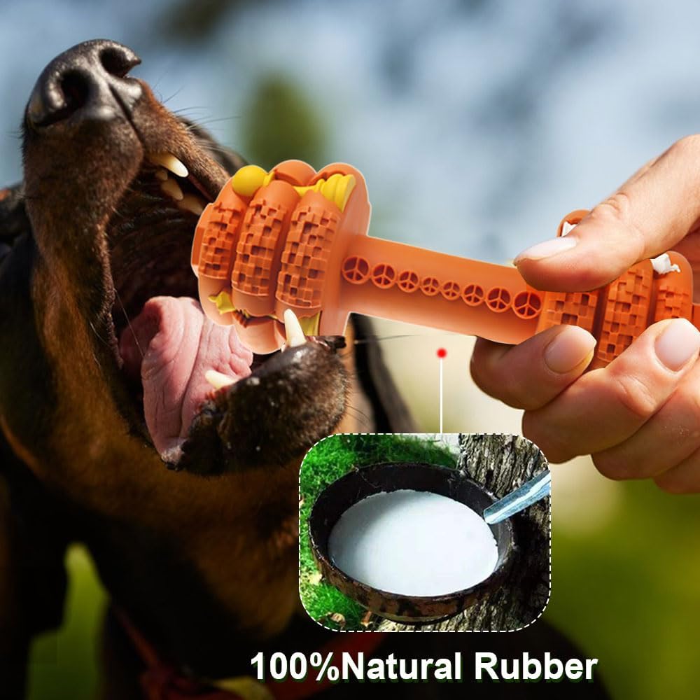 Dog Chew Toys for Aggressive Chewers,Food Grade Non-Toxic Dental Pet Toy,Tough Durable Indestructible Dog Toys for XSmall Dogs.Orange（5IB-8IB）