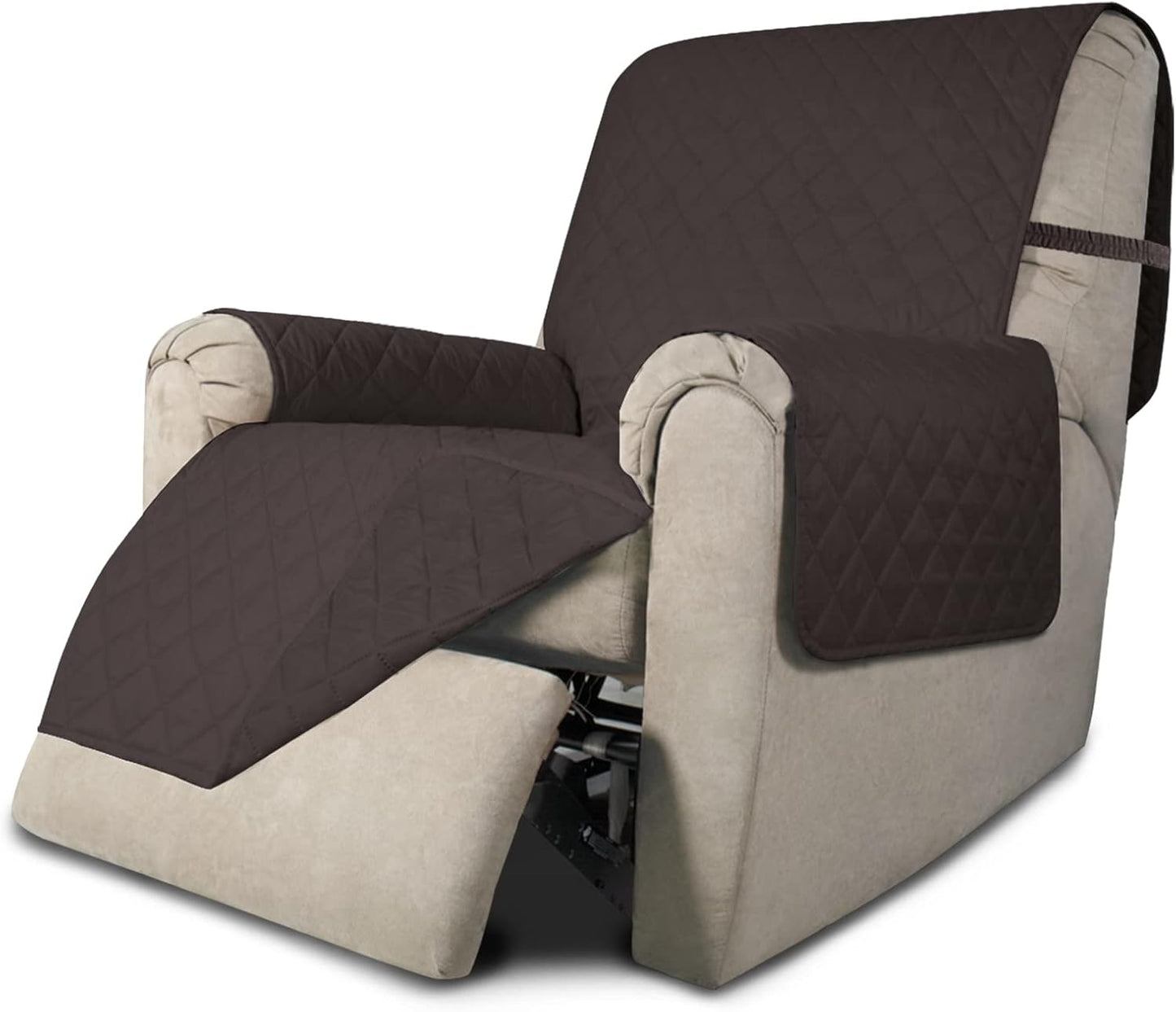 Easy-Going Recliner Chair Slipcover Reversible Sofa Cover Water Resistant Couch Cover Furniture Protector with Elastic Straps for Pets Dog (Recliner 22 inch, Chocolate/Chocolate)
