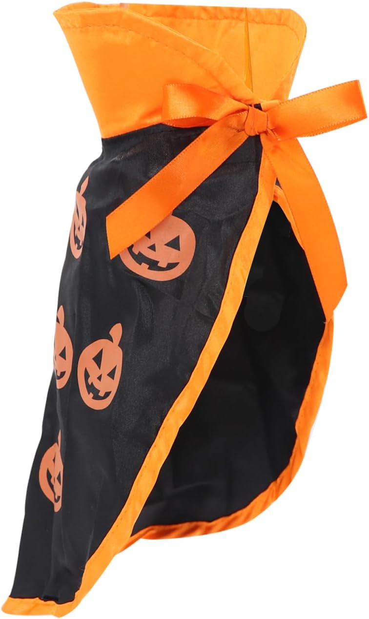 Pet Halloween Pumpkin Cloak Cosplay Cloak for Cat and Small Dogs, Pet Halloween Costume Clothes Suit