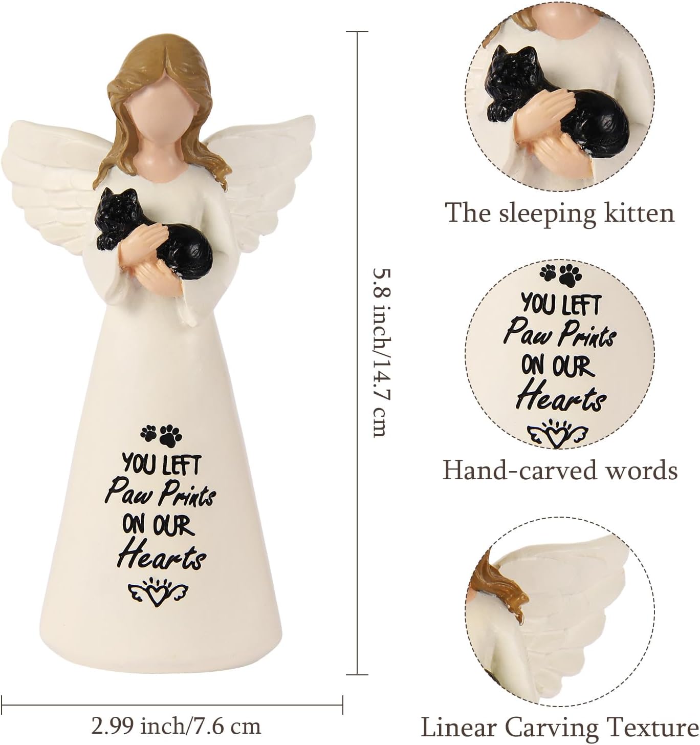 Cat Memorial Gifts for Loss of Cat - Sympathy Gift for Cat Lovers, Pet Memorial Keepsake for Grieving Cat Owners, Remembrance Gifts for Loss of Pet (Black Cat)