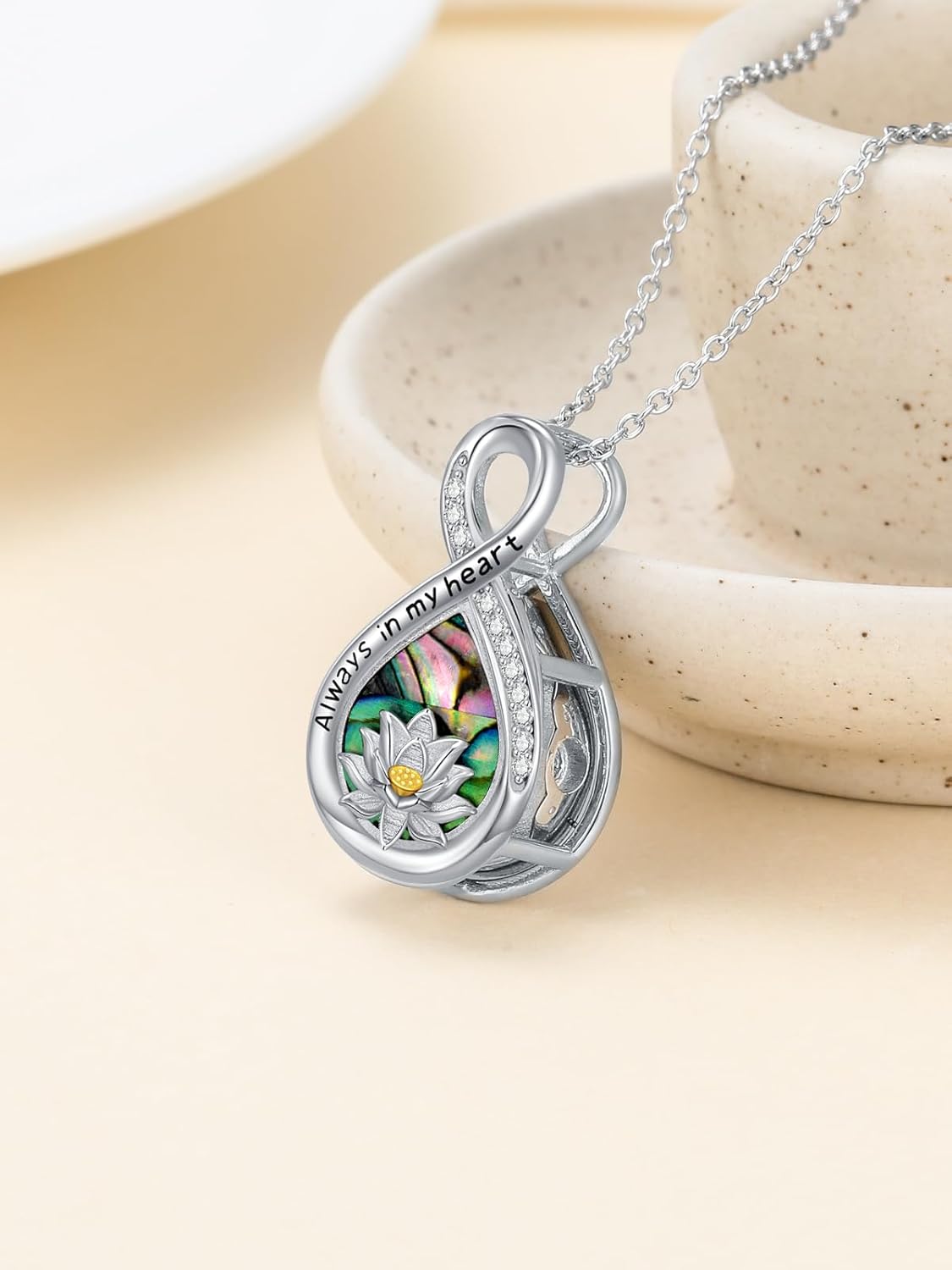 WINNICACA Urn Necklace for Ashes Sterling Silver Abalone Shell Cremation Jewelry for Ashes Jewelry Gifts for Nature Lovers Keepsake Memorial Jewelry for Women