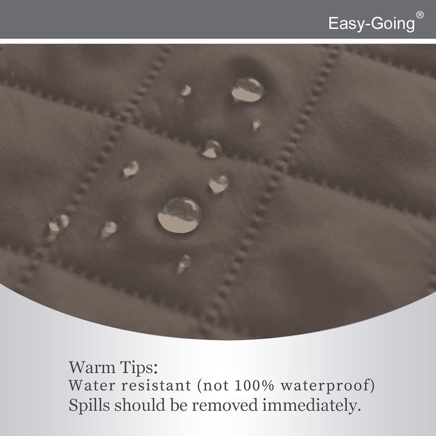 Easy-Going Recliner Chair Slipcover Reversible Sofa Cover Water Resistant Couch Cover Furniture Protector with Elastic Straps for Pets Dog (Recliner 22 inch, Taupe/Ivory)