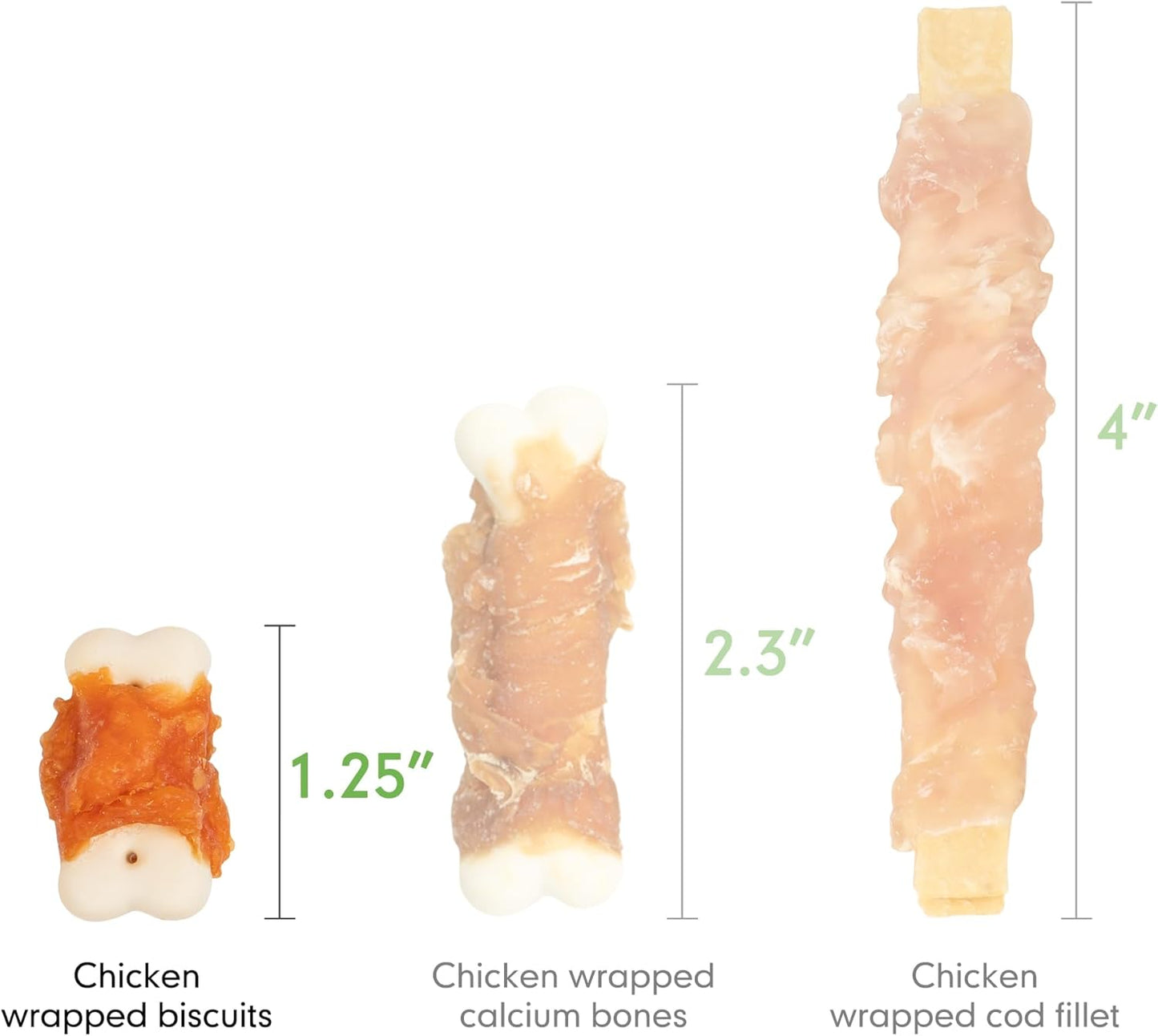 MON2SUN Dog Treats, Mini Chicken Wrapped Biscuits with Added Vitamins, Healthy Training Snacks for Small Medium and Large Dogs, 10.58oz