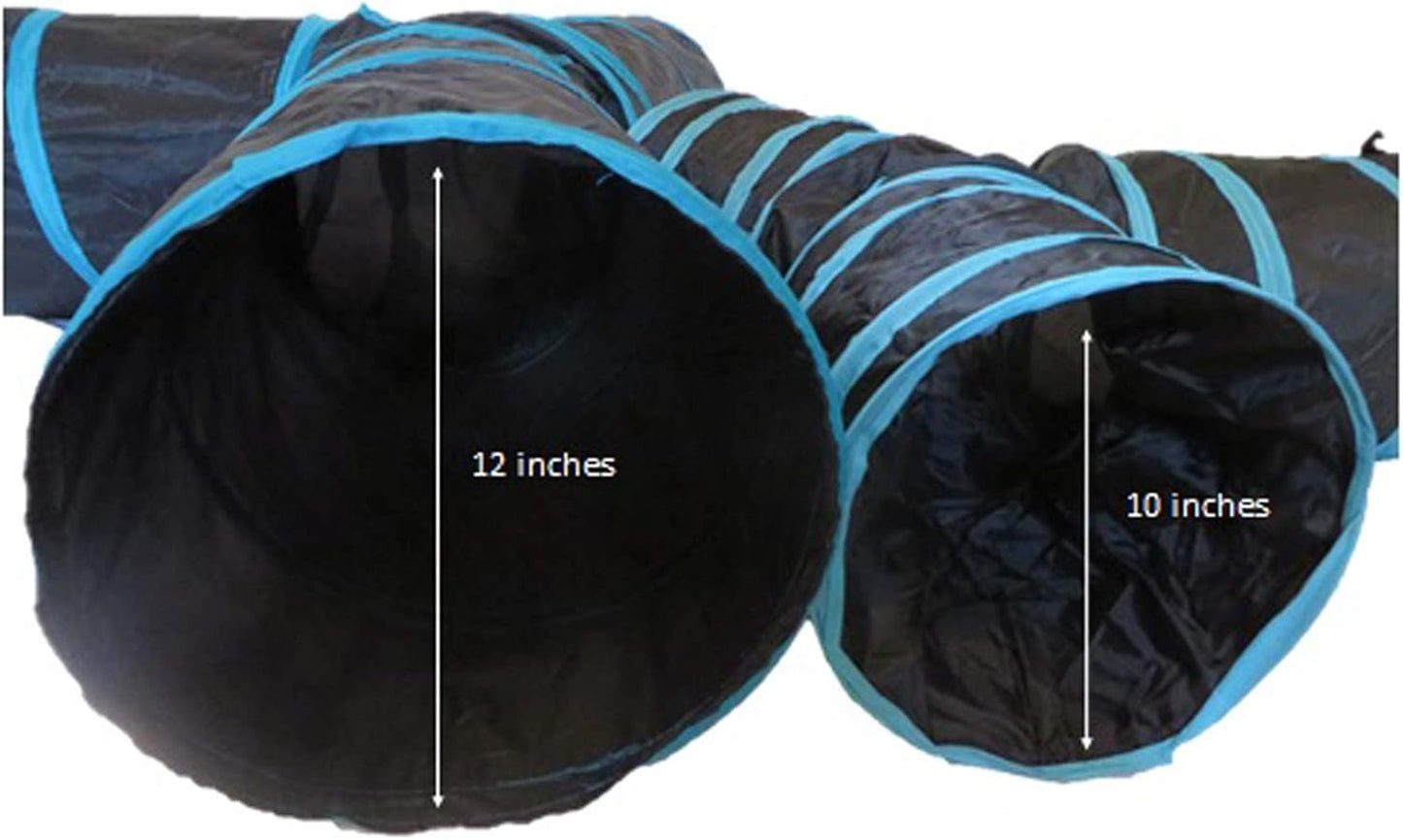 Feline Ruff Premium 3 Way Cat Tunnel. Extra Large 12 Inch Diameter and Extra Long. A Big Collapsible Play Toy. Wide Pet Tunnel Tube for Other Pets Too!