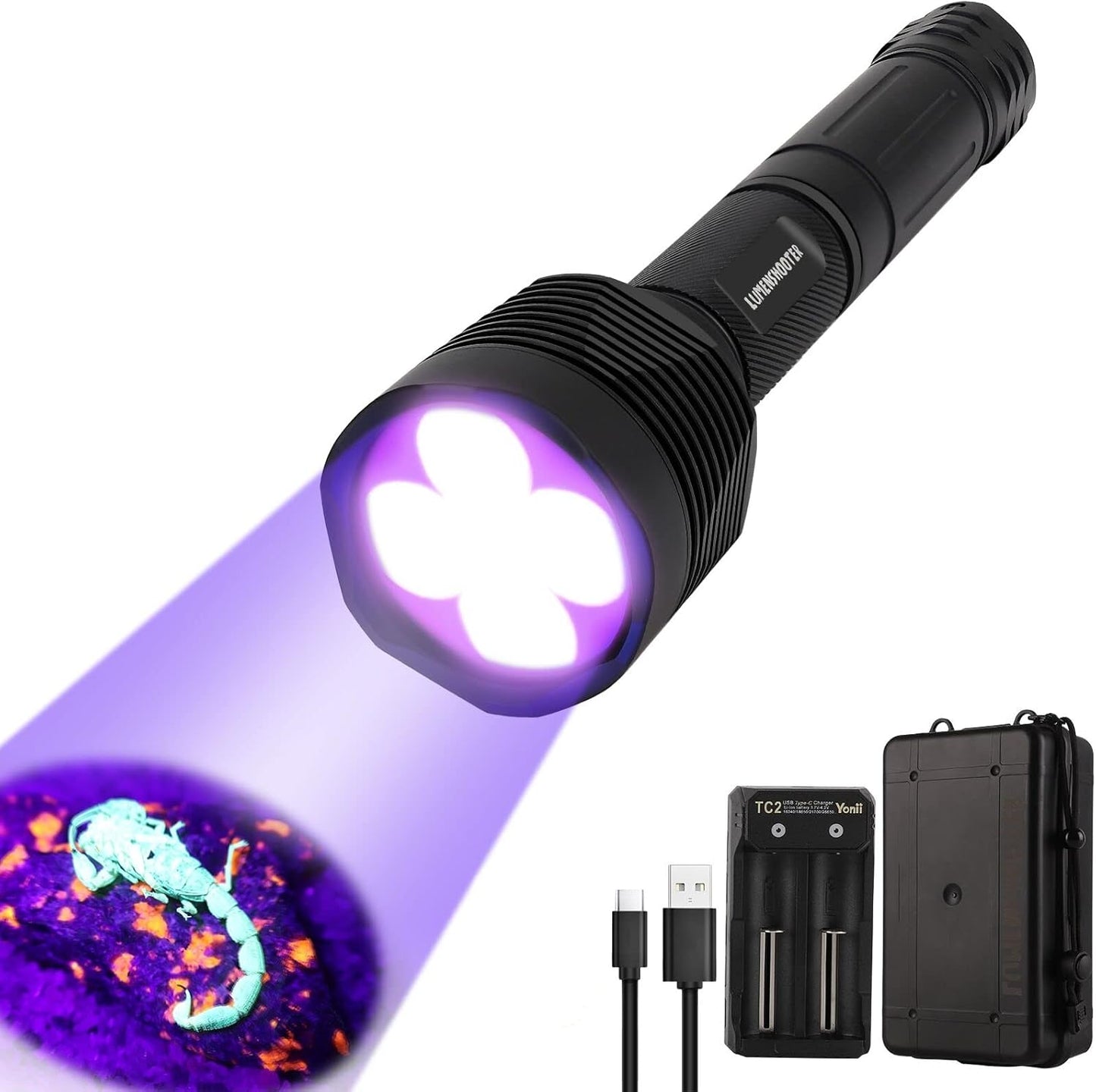 S5 UV Flashlight, Black Light Flashlight with 5 LEDs, for UV Resin Curing, Rockhounding, Pet Urine Detecting, Scorpion Hunting (385NM)