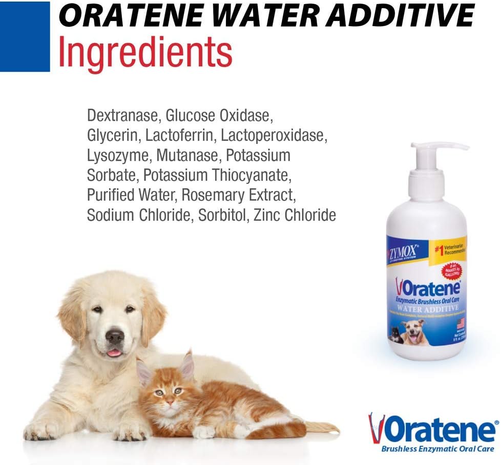 Pet King Brands ZYMOX Oratene Enzymatic Brushless Oral Care Water Additive, 8oz