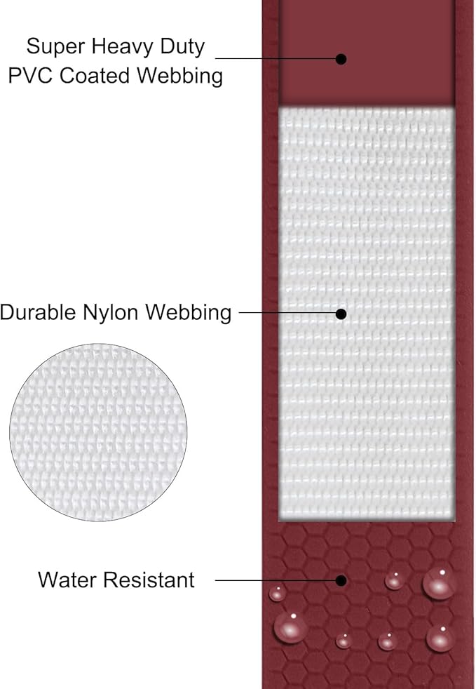 Wolfone 6m Dark Red Heavy Duty Robust Training Dog Leash with Anti-Slip Handle，Waterproof Long Dog Leash for Outdoor Activities