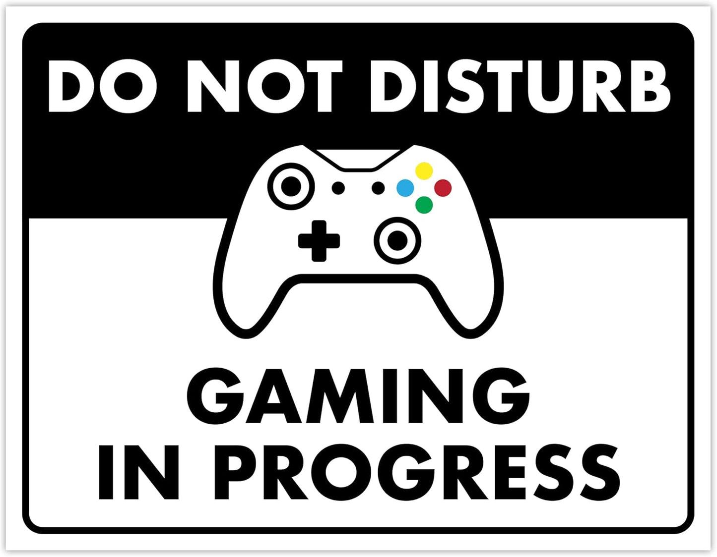 Do Not Disturb Gaming In Progress - Laminated Gaming Sign - 8.5" x 11" - Bedroom Sign Decor, Cool Gaming Room Decor - ENVISIONED Signage