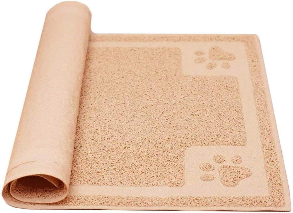 Darkyazi Pet Feeding Mat Large for Dogs and Cats,24"×36" Flexible and Easy to Clean Feeding Mat,Best for Non Slip Waterproof Feeding Mat (Beige)
