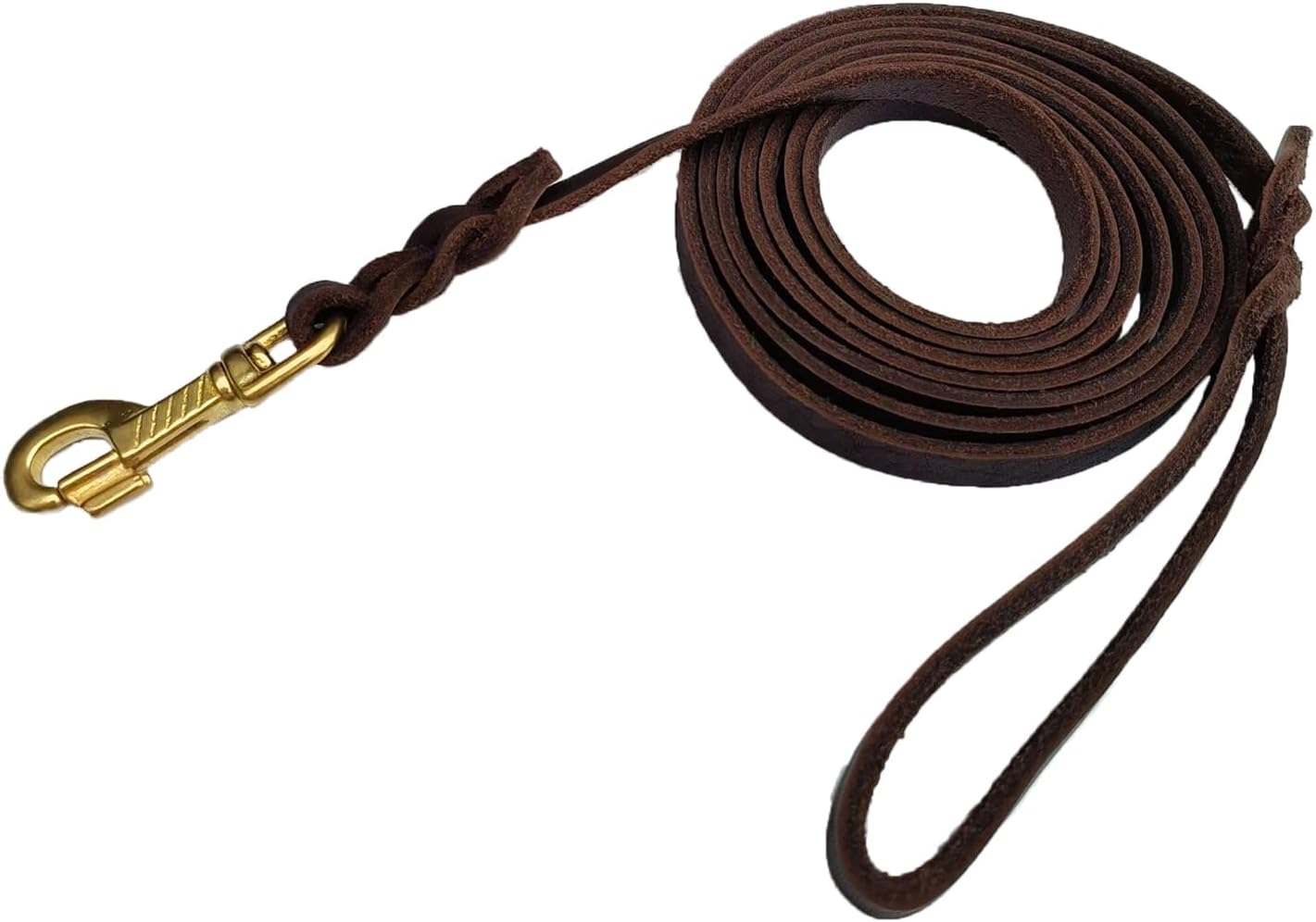 LWBMG Leather Dog Leash - 4ft x 1/2 inch, Braided, Comfortable Training Leash for Small & Medium Dogs