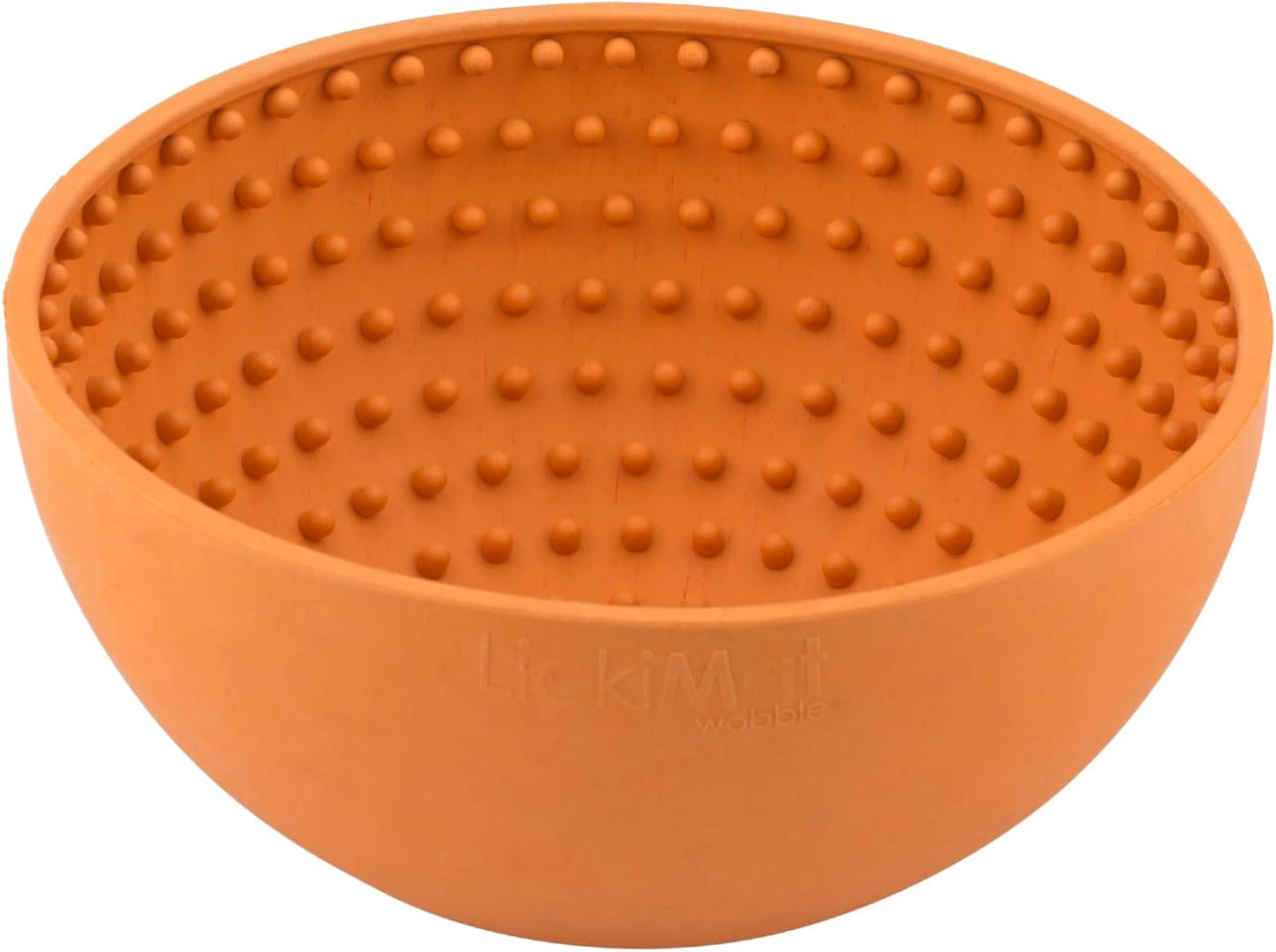 LickiMat Wobble, Dog Slow Feeder Bowl Lick Mat, Boredom Anxiety Reducer; Perfect for Food, Treats, Yogurt, or Peanut Butter. Fun Alternative to a Slow Feed Dog Bowl, Orange
