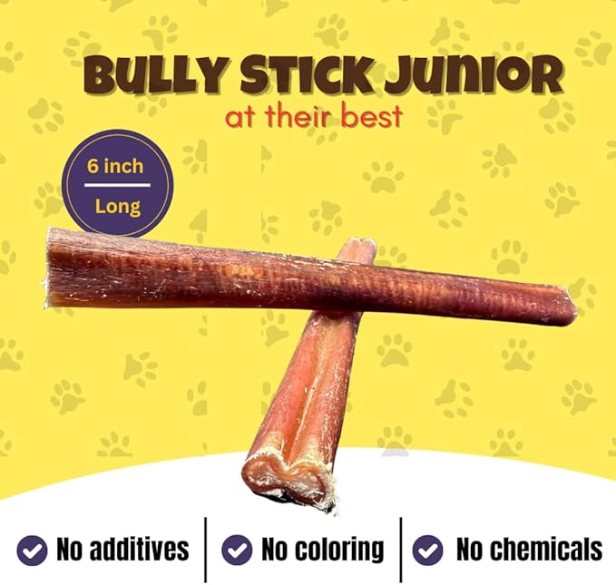 Woofley's 6 Inch Bully Sticks for Small Dogs - (30 Count) - Bully Sticks for Dogs - Long Lasting Bully Stick Dog Chews