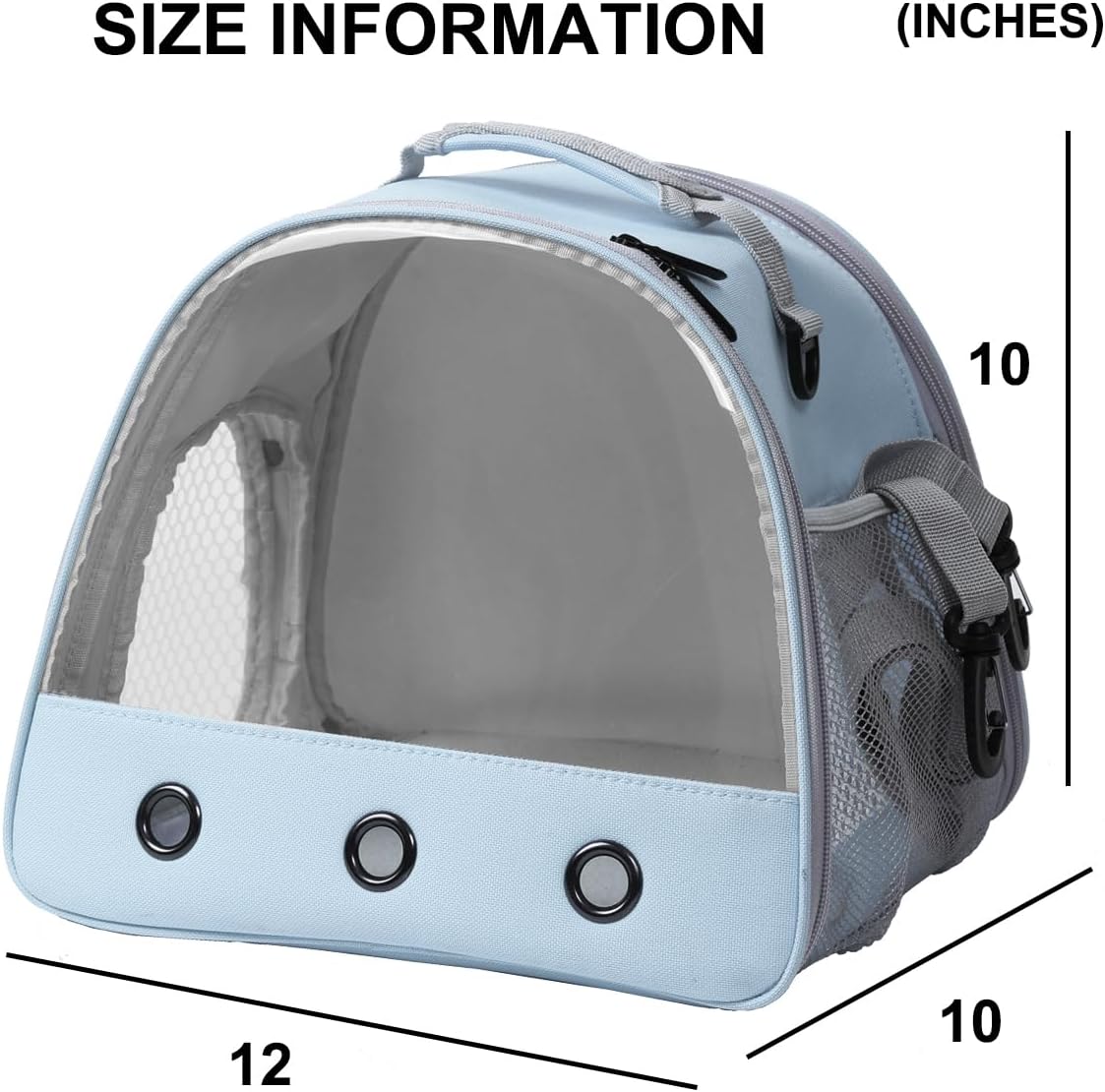 Bearded Dragon & Lizard Carrier - Portable Travel Carrier for Hedgehog, Rat, Parrot, Bird & Guinea Pig (Blue, 2)