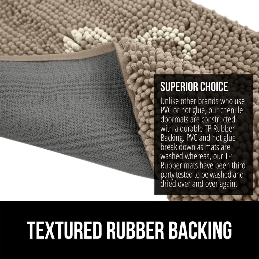 GORILLA GRIP Dog Doormat, Absorbent Doormats for Muddy Dogs Paws, 35x24 Machine Washable Soakstopper Rugs, Cleaner Floors, US Designed Pet Bed Door Mat, Indoor Entrance Pets Rug, Paw Beige Ivory